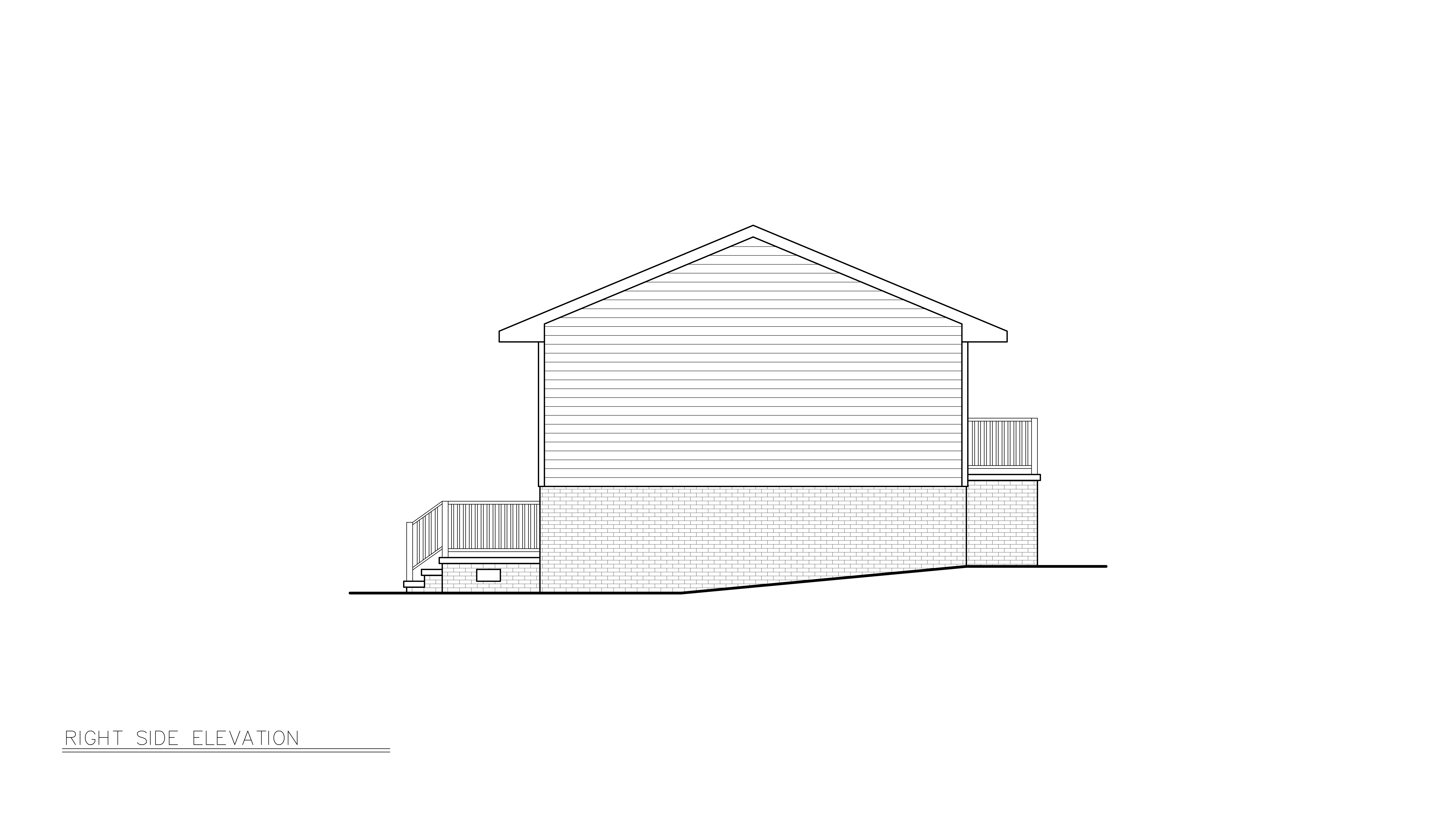 Home Plan Right Elevation of this 3-Bedroom,1104 Sq Ft Plan -198-1264