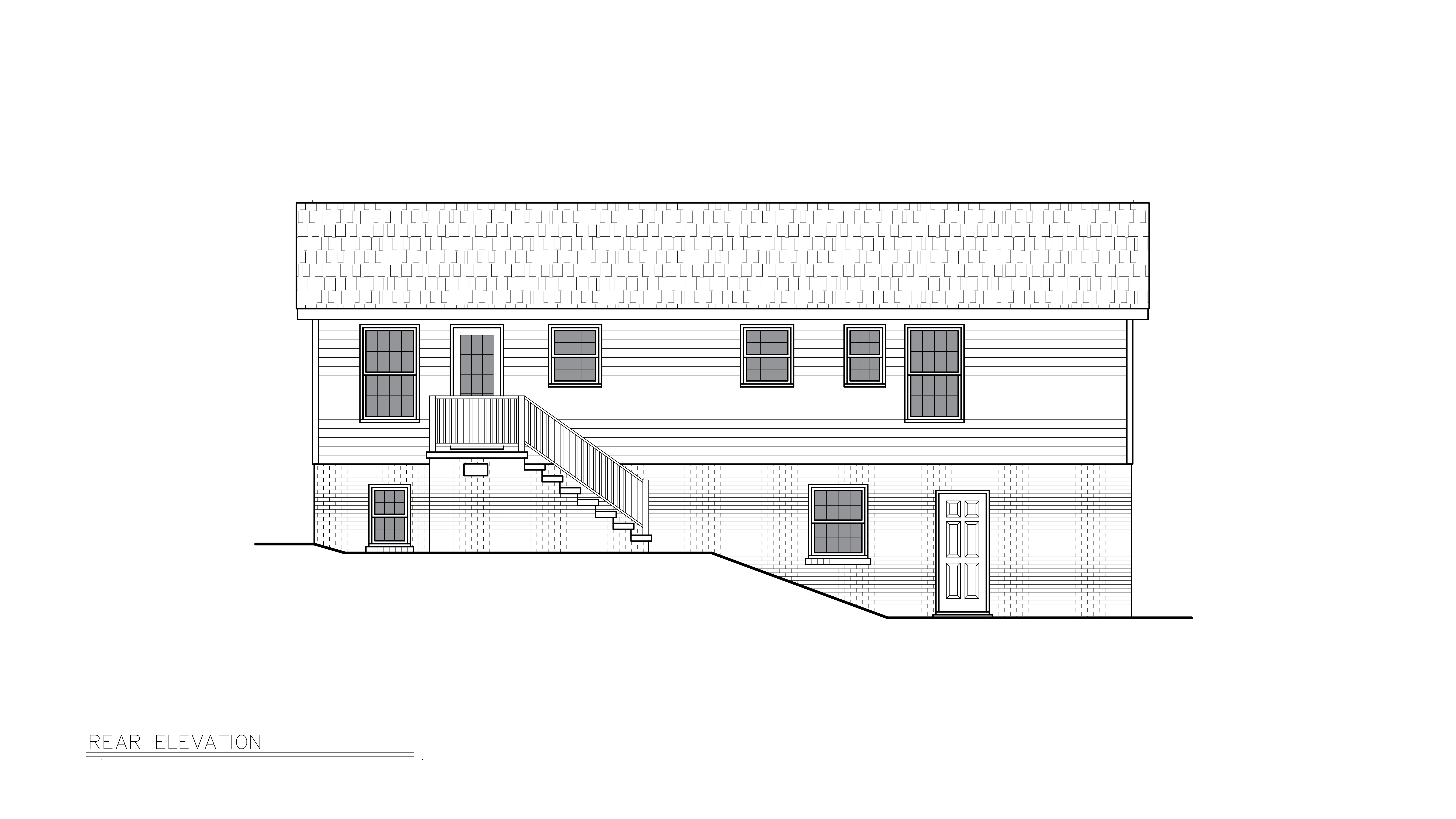 Home Plan Rear Elevation of this 3-Bedroom,1104 Sq Ft Plan -198-1264