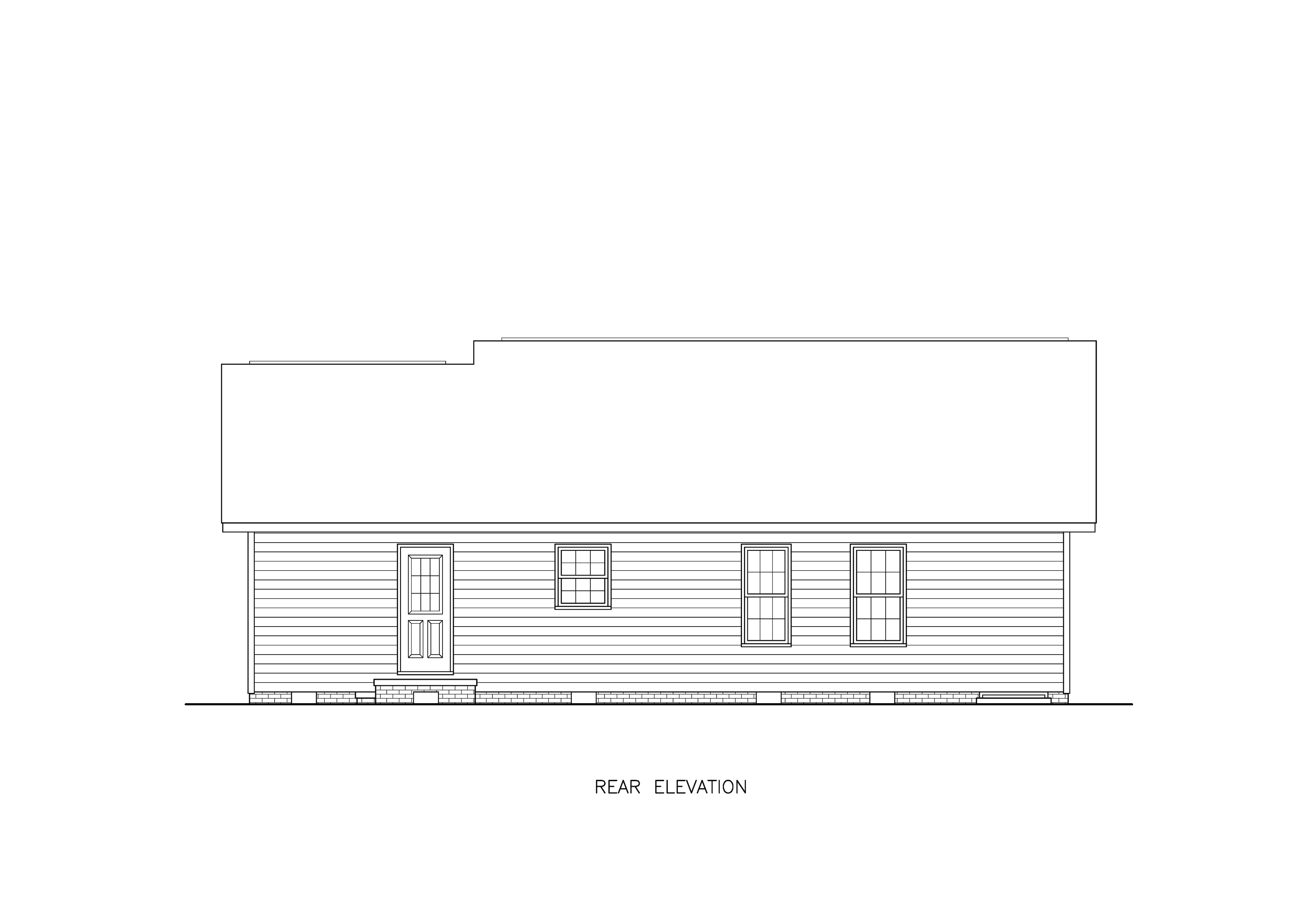Home Plan Rear Elevation of this 3-Bedroom,1163 Sq Ft Plan -198-1265