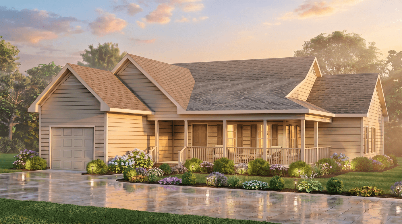 Front View of this 3-Bedroom,1251 Sq Ft Plan -198-1266
