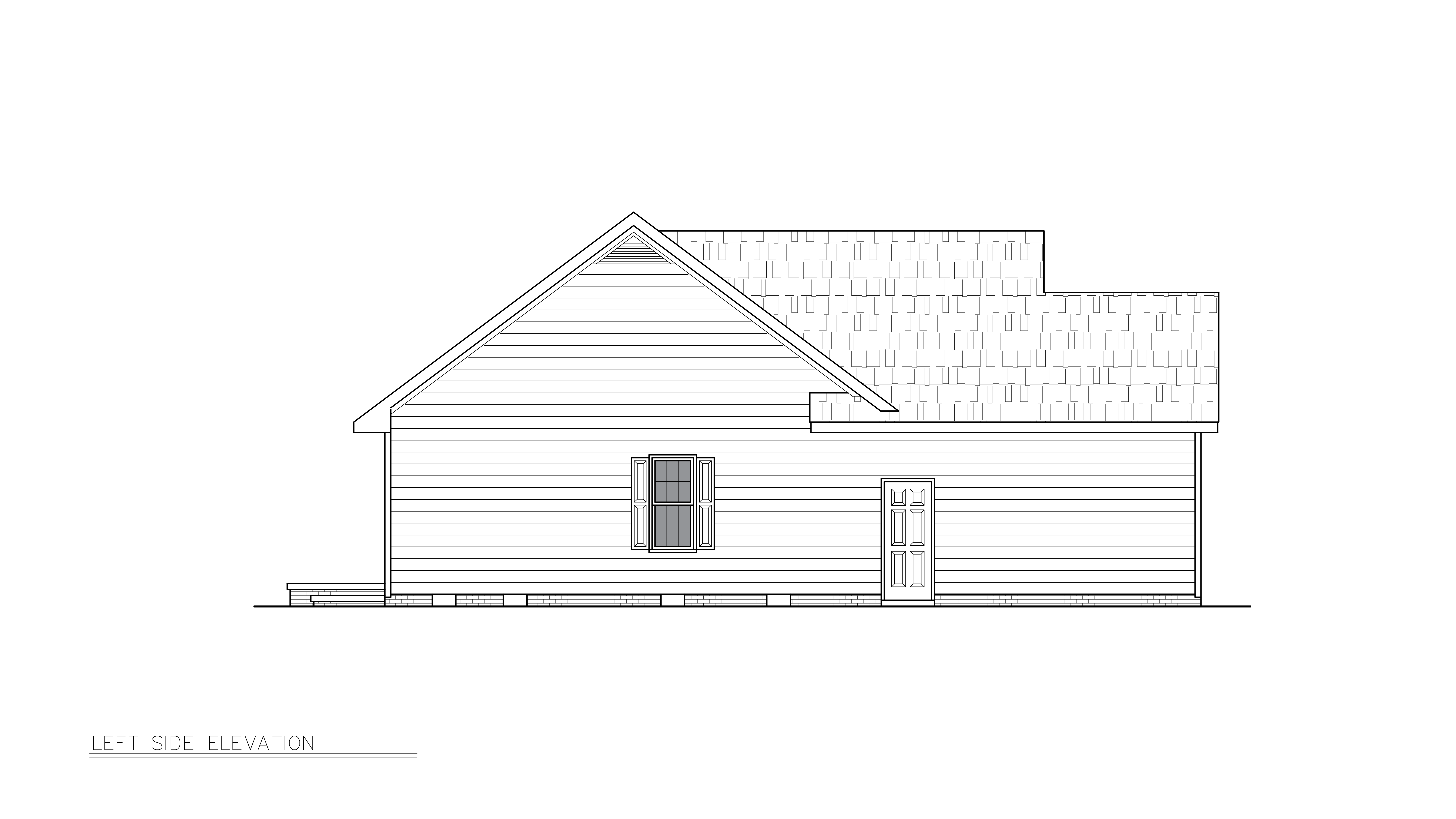 Home Plan Left Elevation of this 3-Bedroom,1251 Sq Ft Plan -198-1266