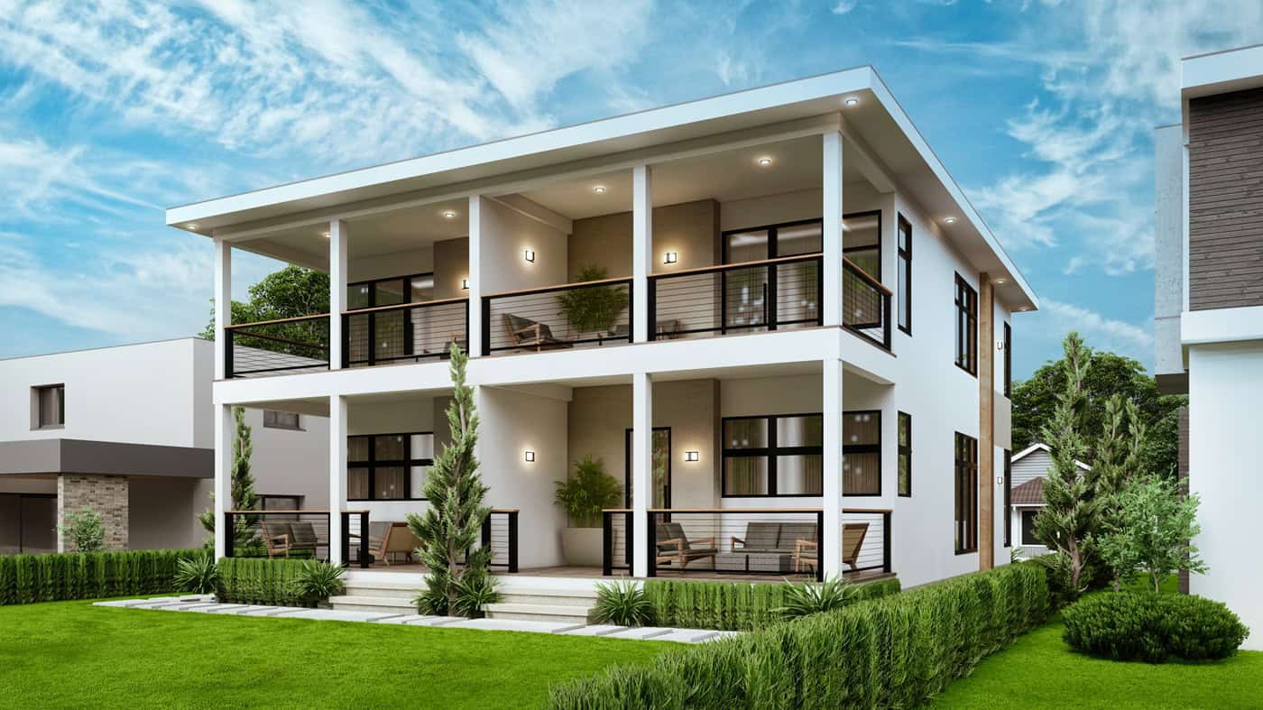 Rear View of this 4-Bedroom,3460 Sq Ft Plan -198-1267