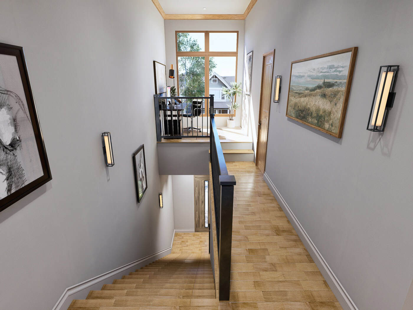 Stairs of this 6-Bedroom,3460 Sq Ft Plan -198-1267