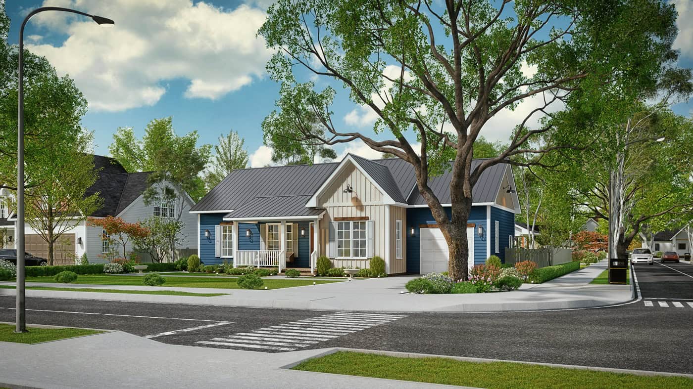 Front View of this 3-Bedroom,1220 Sq Ft Plan -198-1269