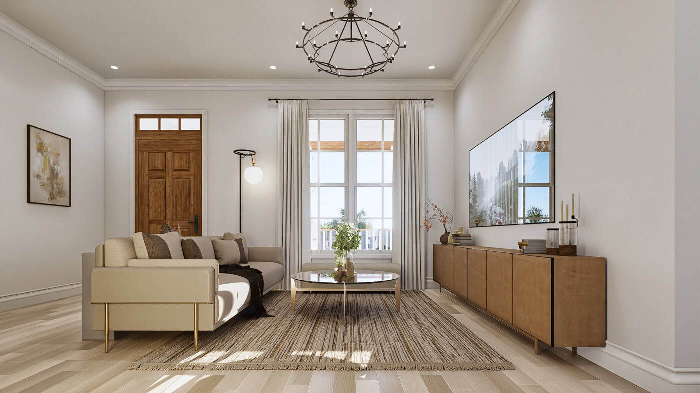 Living Room of this 3-Bedroom,1220 Sq Ft Plan -198-1269