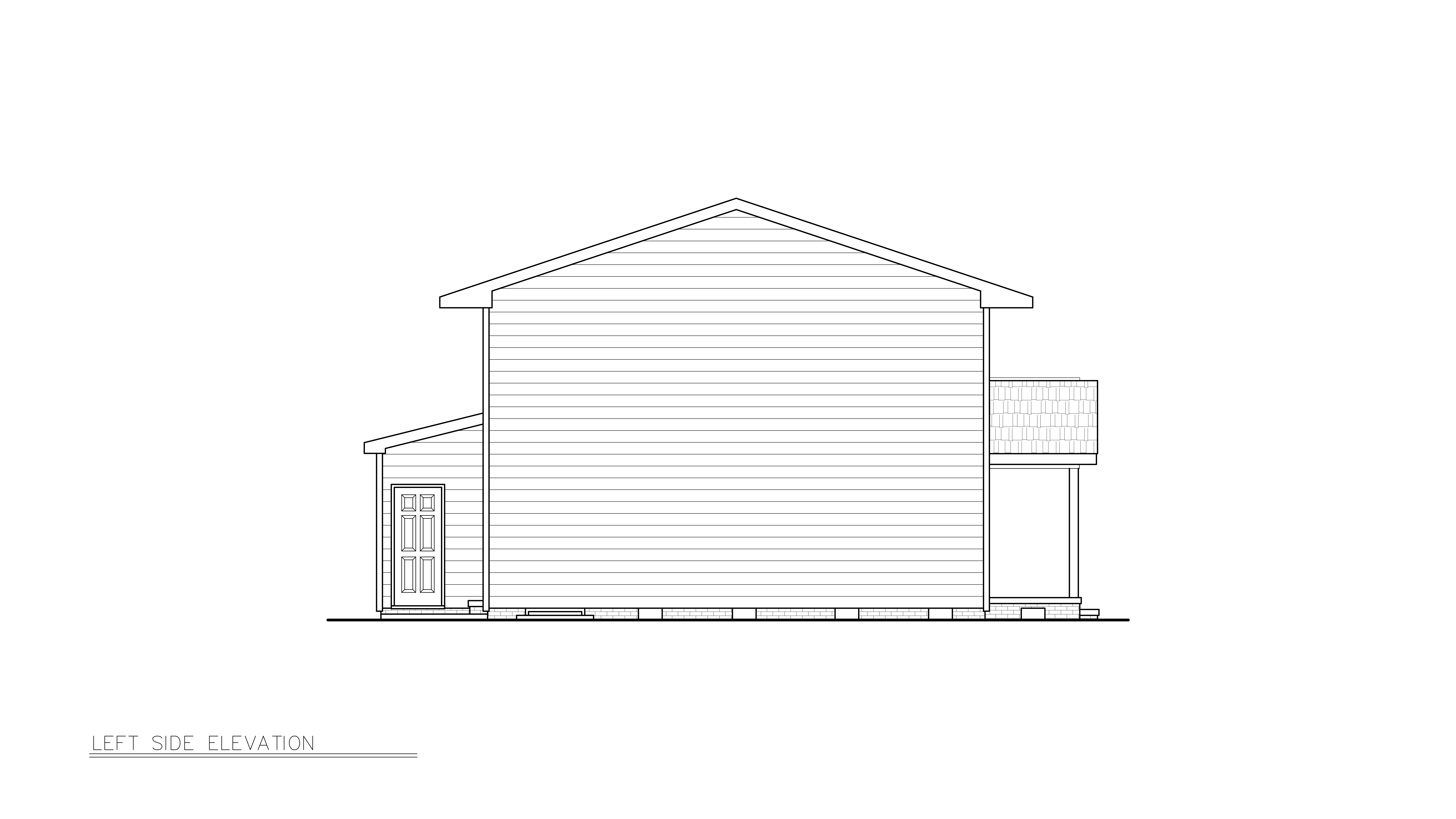 Home Plan Left Elevation of this 4-Bedroom,2168 Sq Ft Plan -198-1271