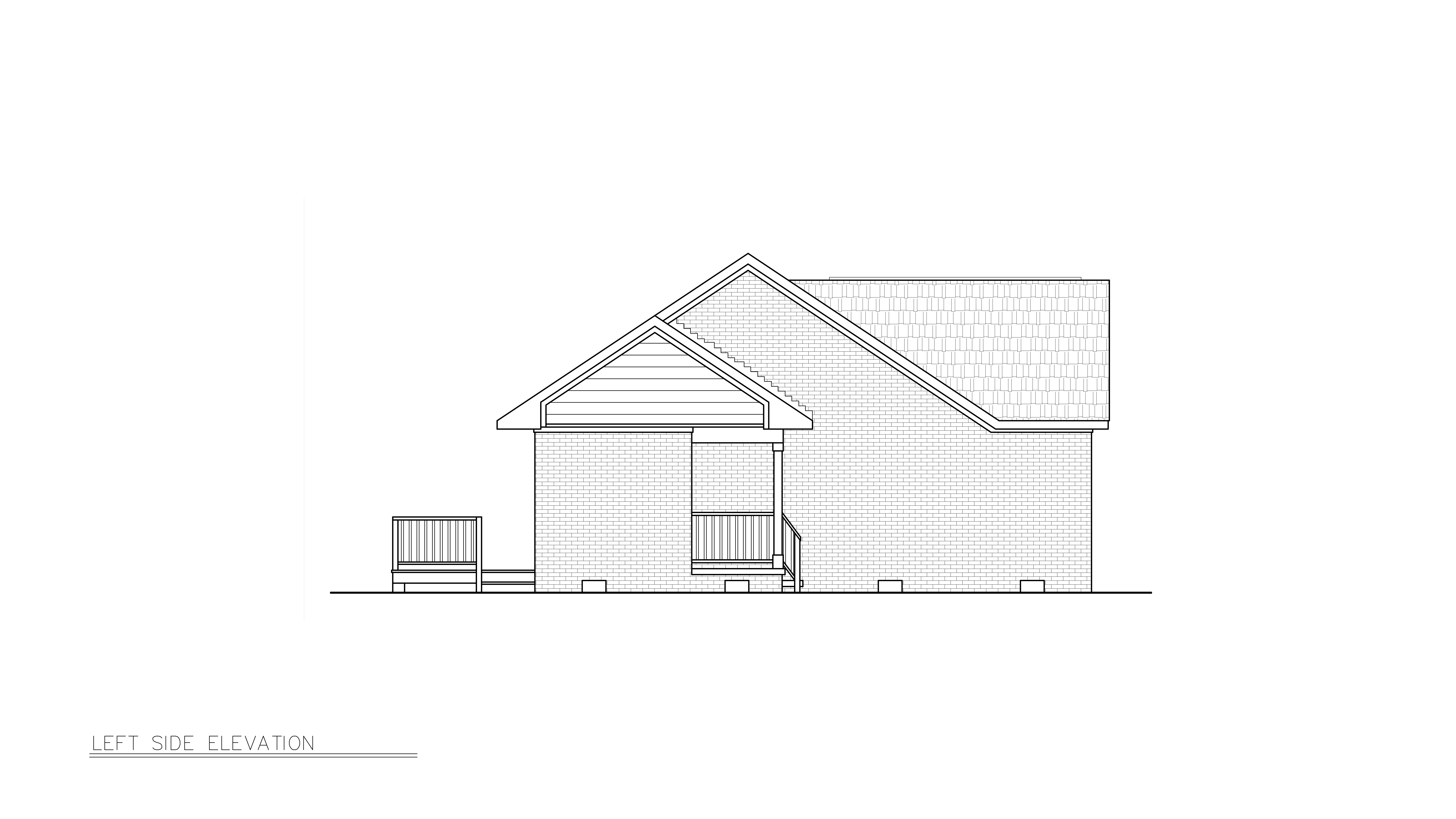 Home Plan Left Elevation of this 3-Bedroom,1400 Sq Ft Plan -198-1273
