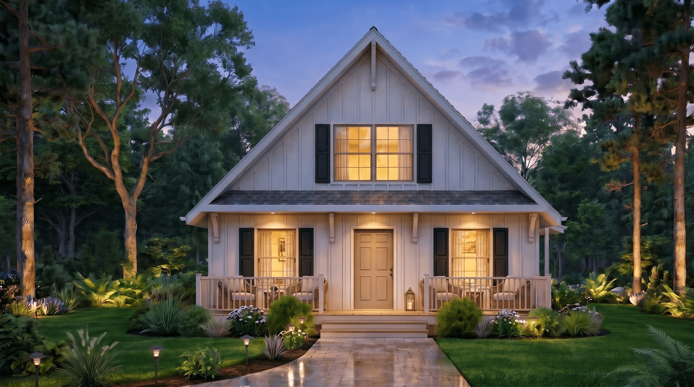 Front View of this 3-Bedroom,1177 Sq Ft Plan -198-1278