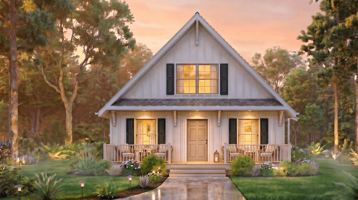 Front View of this 3-Bedroom,1177 Sq Ft Plan -198-1278