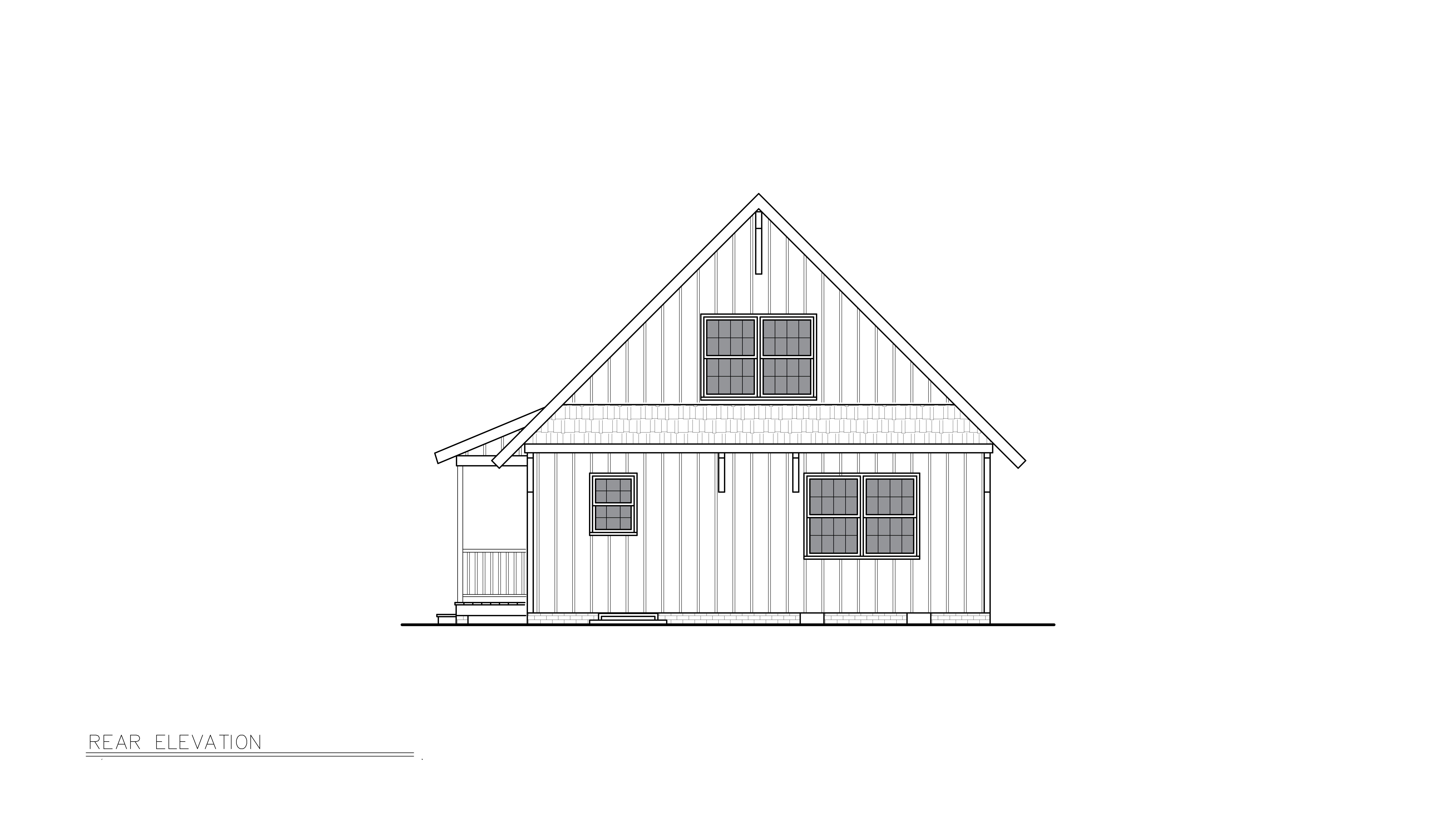 Home Plan Rear Elevation of this 3-Bedroom,1177 Sq Ft Plan -198-1278