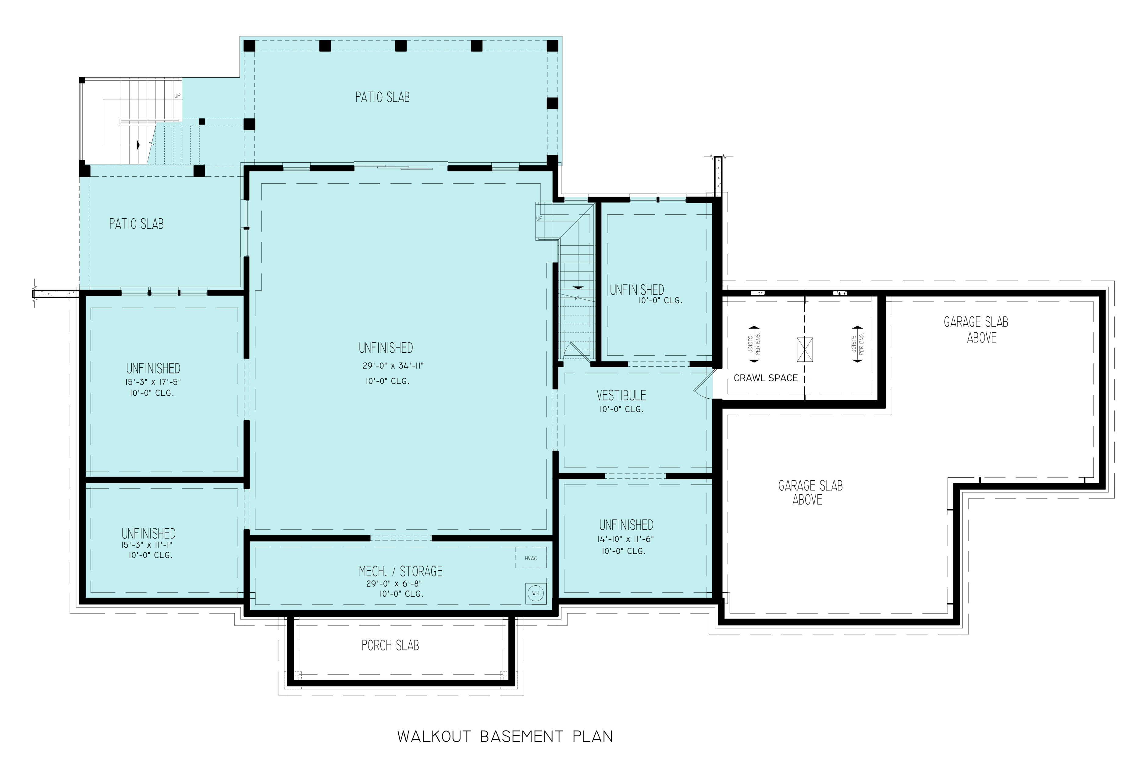 Basement of Modern Farmhouse Plan #198-1280