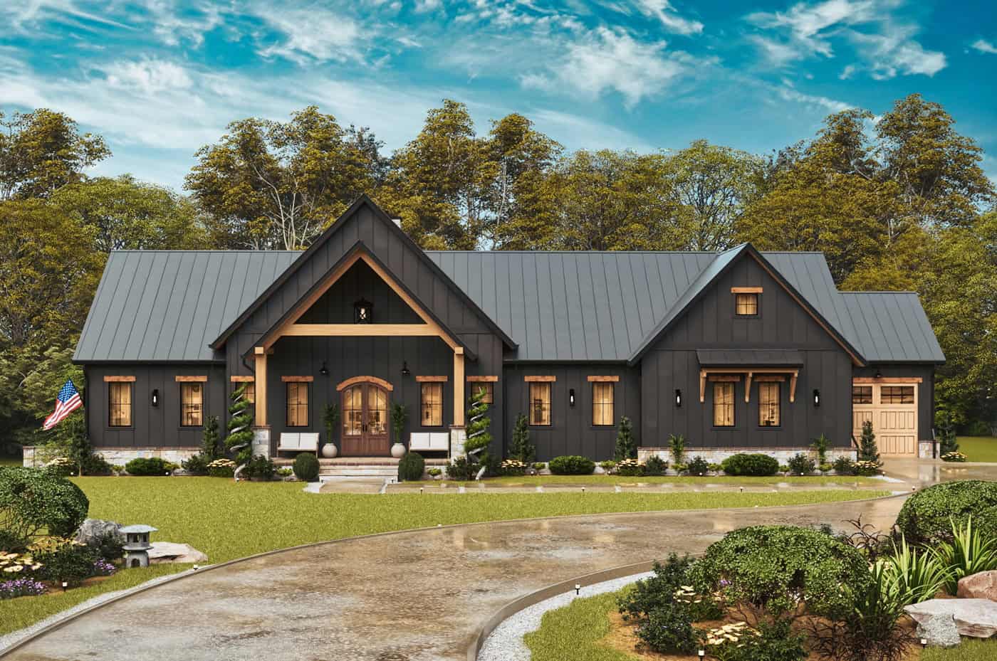 Front View of this 3-Bedroom,2550 Sq Ft Plan -198-1280