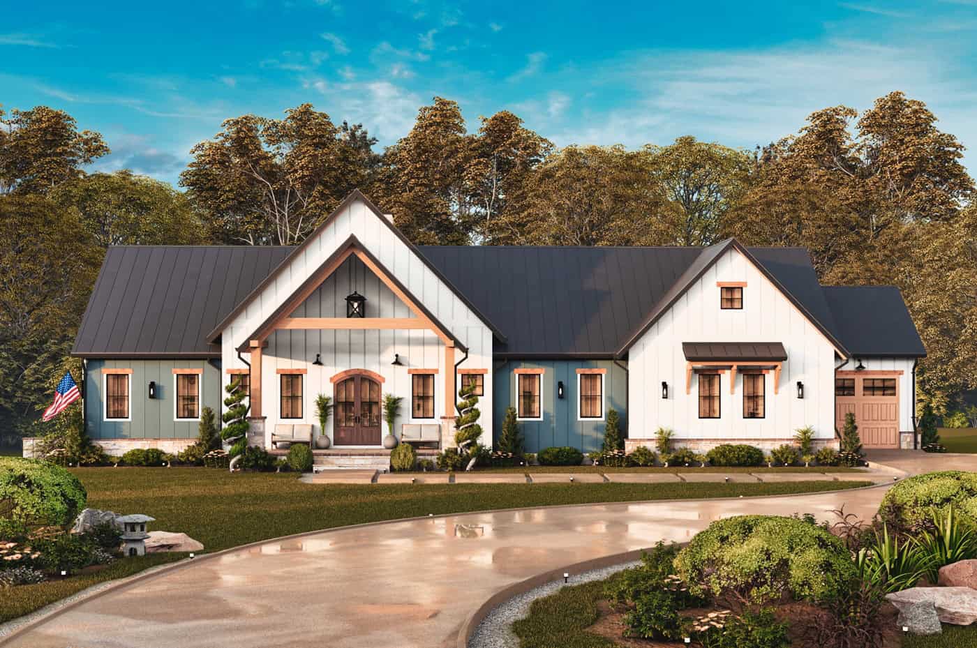 Front View of this 3-Bedroom,2550 Sq Ft Plan -198-1280