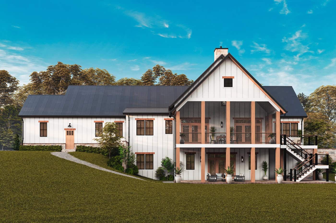 Rear View of this 3-Bedroom,2550 Sq Ft Plan -198-1280
