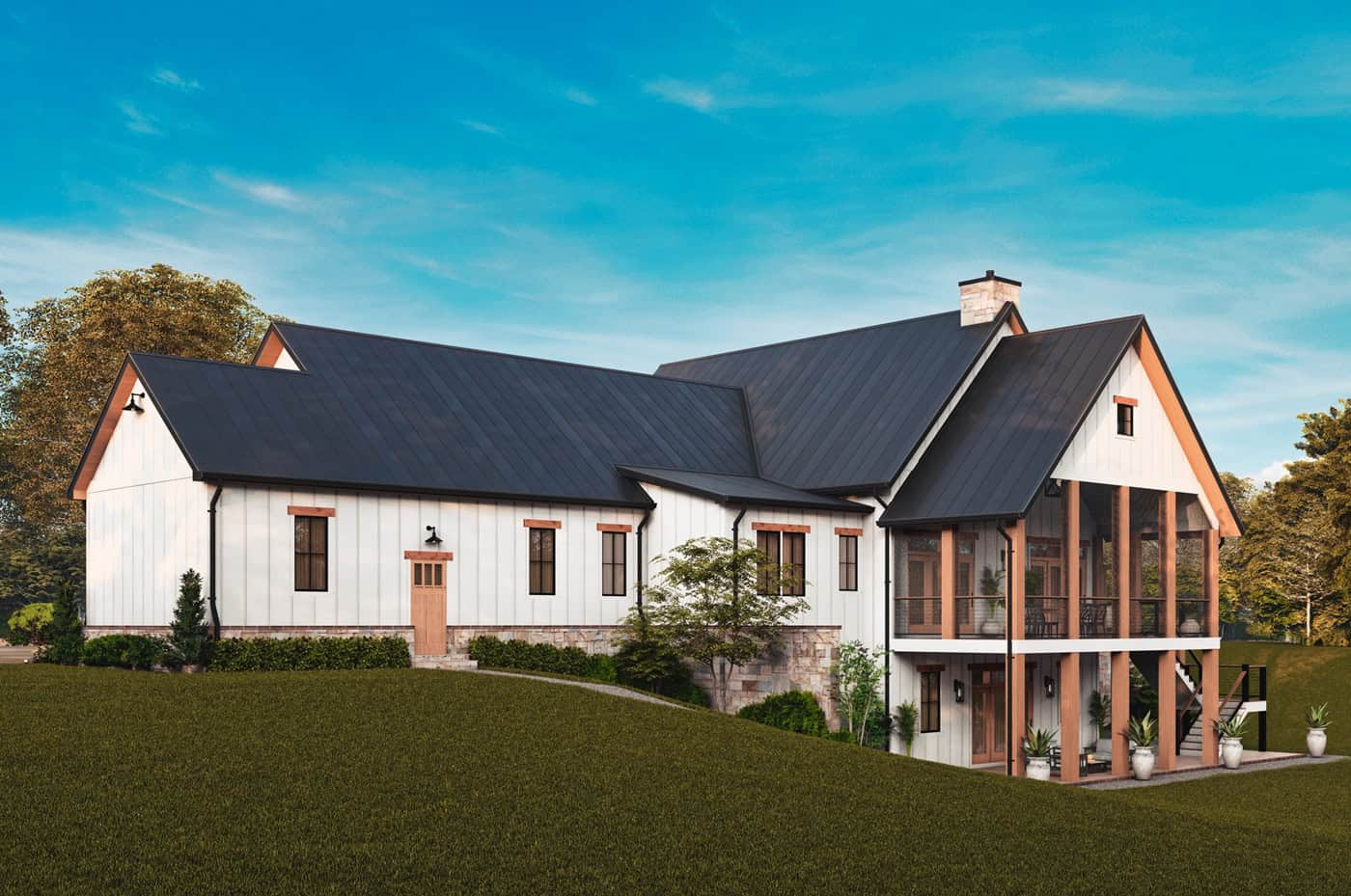 Home Plan Rear Elevation of this 3-Bedroom,2550 Sq Ft Plan -198-1280