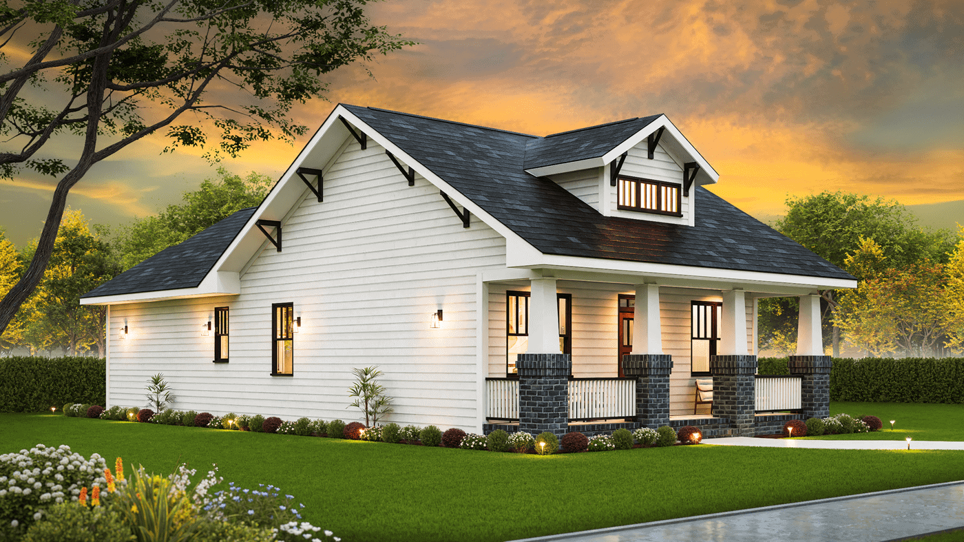 Right Side View of this 3-Bedroom,1382 Sq Ft Plan -198-1281