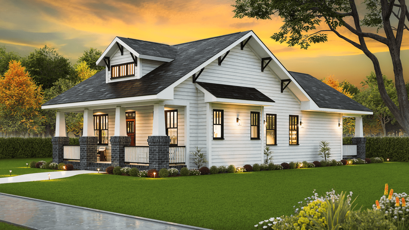 Left Side View of this 3-Bedroom,1382 Sq Ft Plan -198-1281