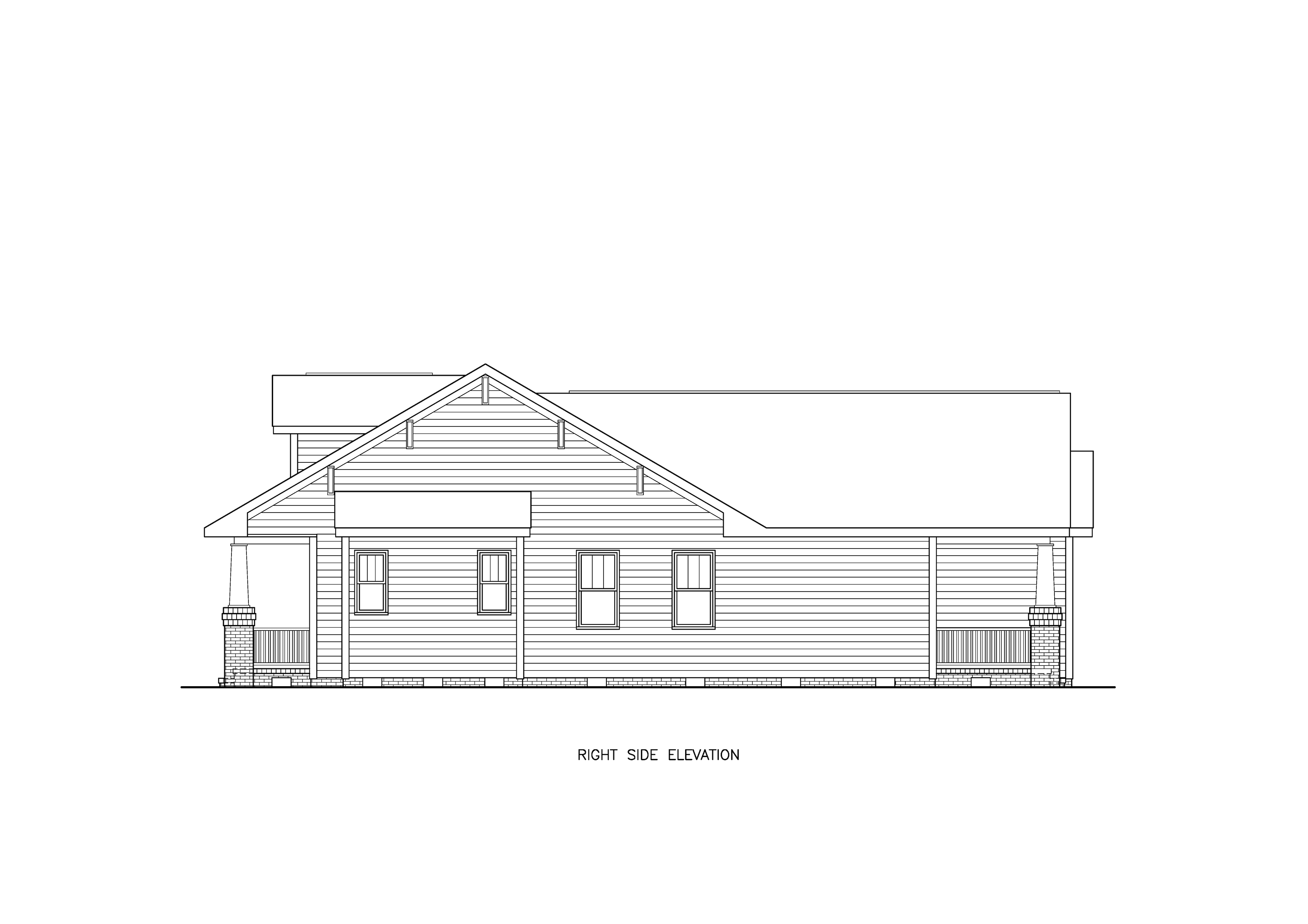 Home Plan Right Elevation of this 3-Bedroom,1382 Sq Ft Plan -198-1281