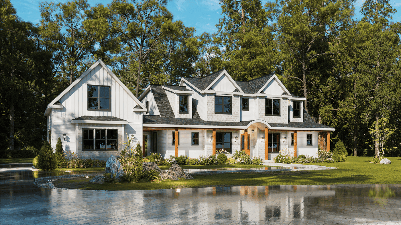 Front View of this 3-Bedroom,2694 Sq Ft Plan -198-1283