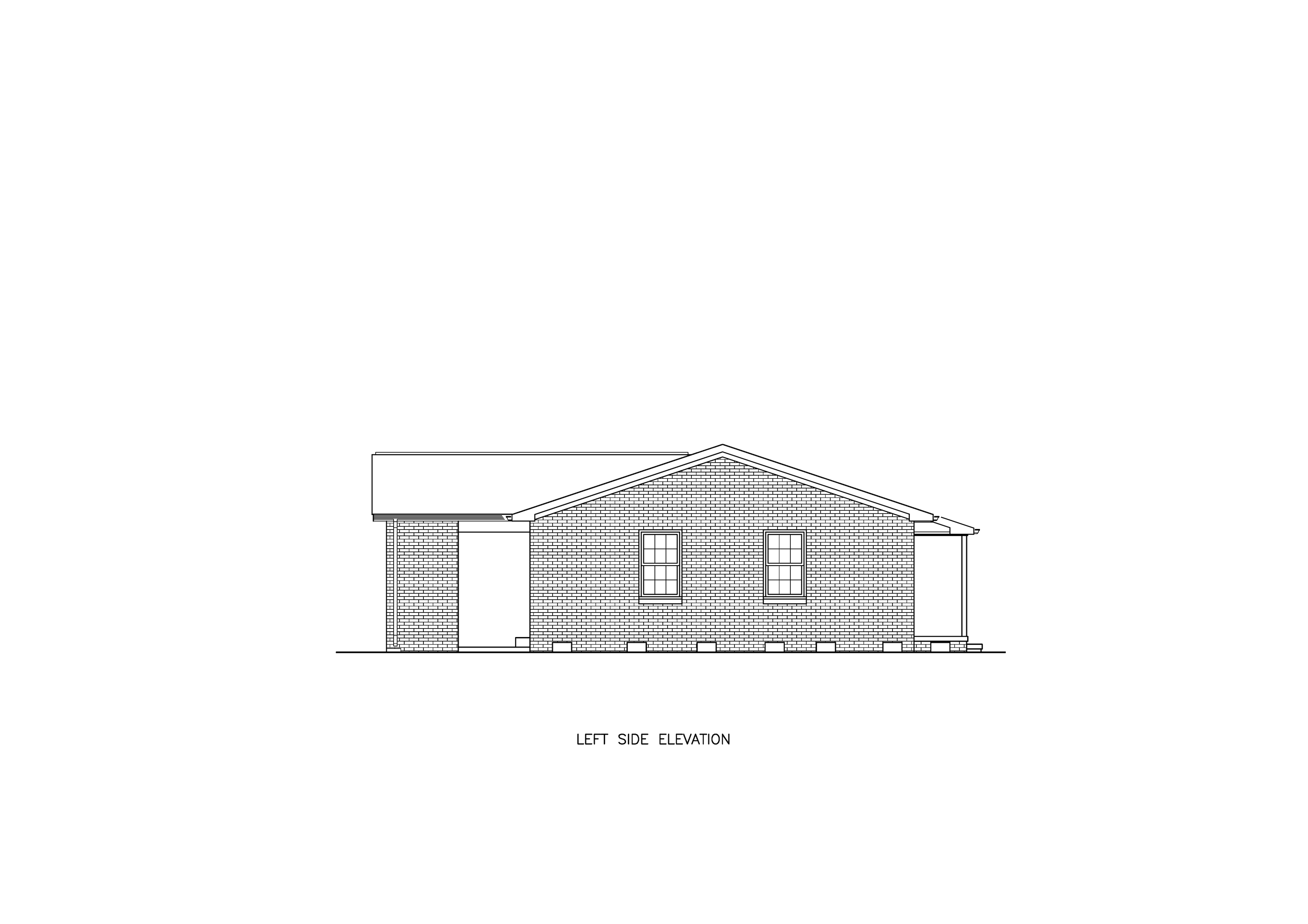 Home Plan Left Elevation of this 4-Bedroom,1654 Sq Ft Plan -198-1284