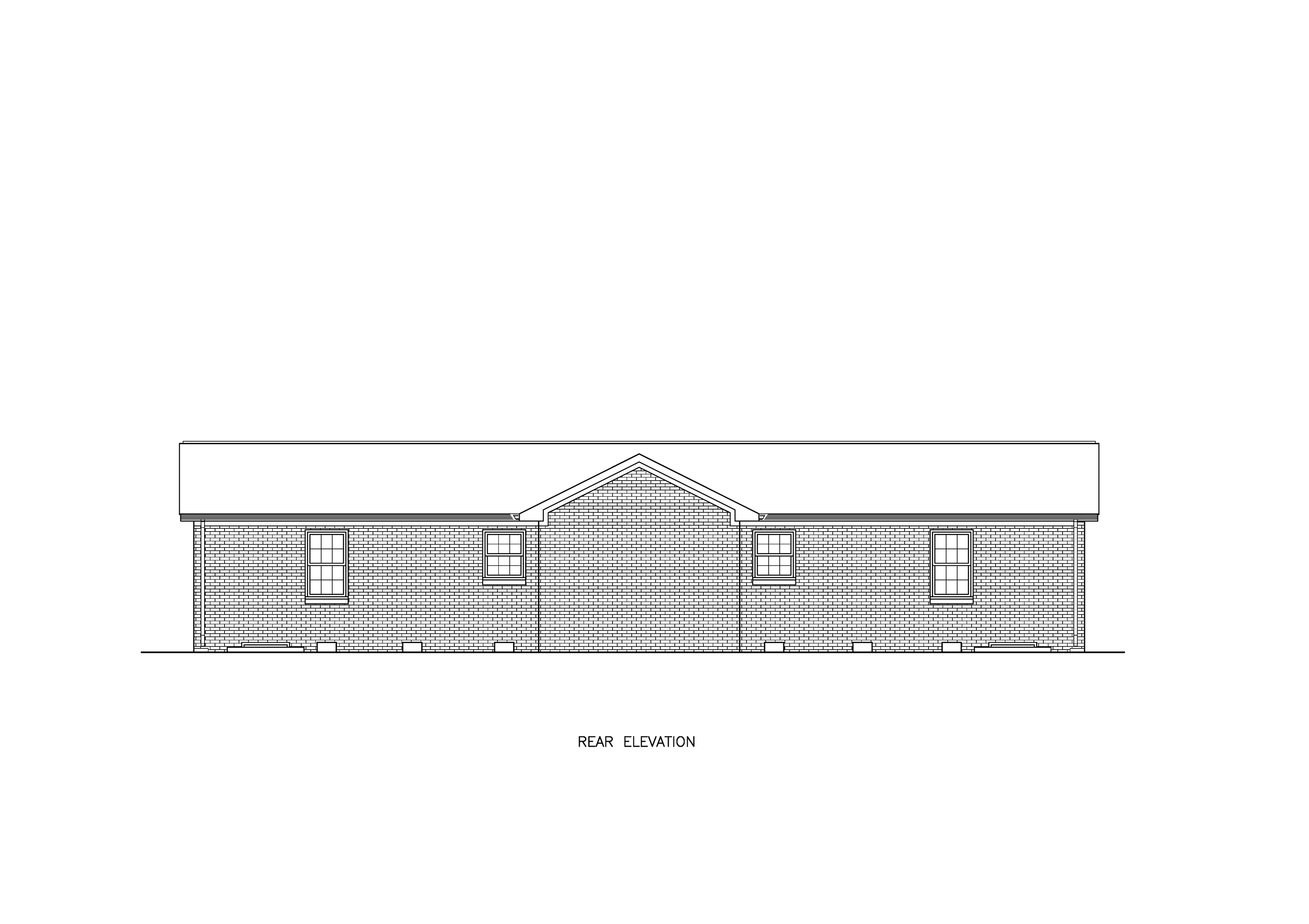 Home Plan Rear Elevation of this 4-Bedroom,1654 Sq Ft Plan -198-1284