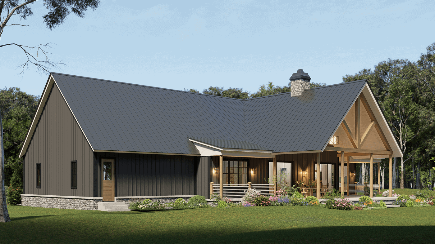 Home Plan Rear Elevation of this 3-Bedroom,2439 Sq Ft Plan -198-1285