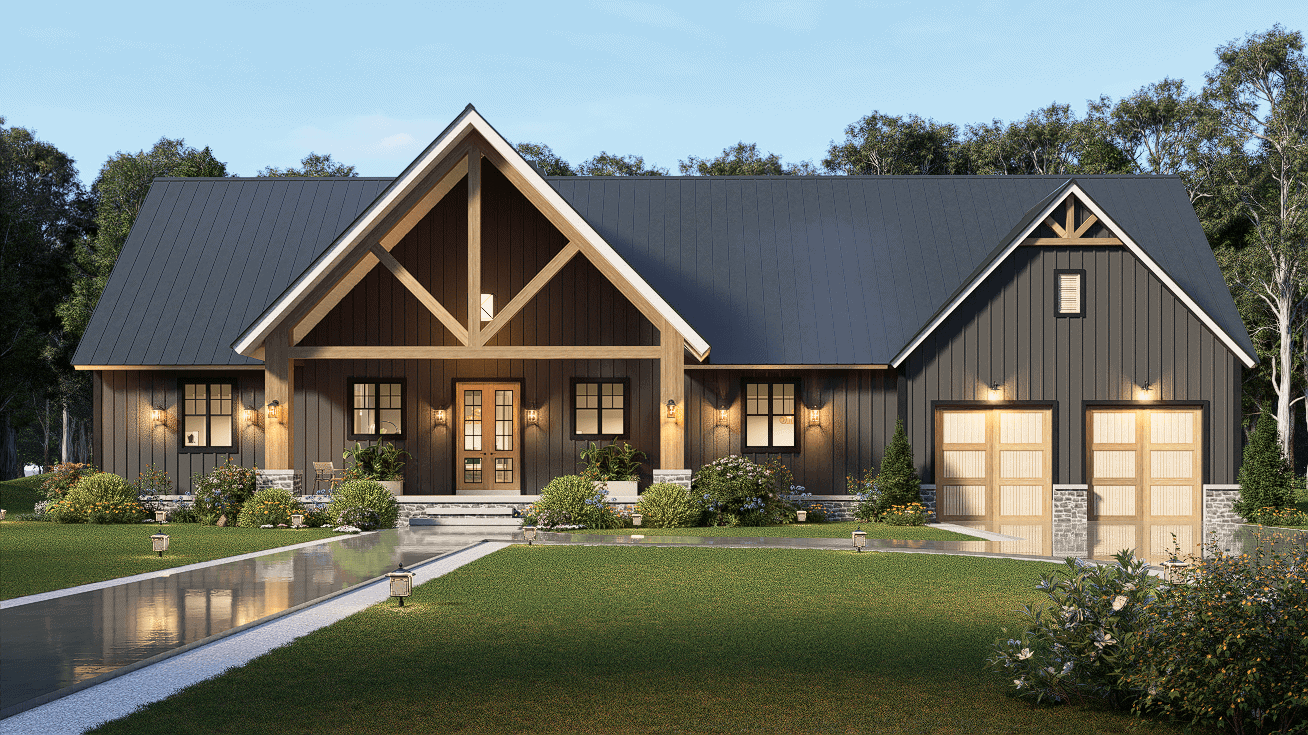 Front View of this 3-Bedroom,2439 Sq Ft Plan -198-1285