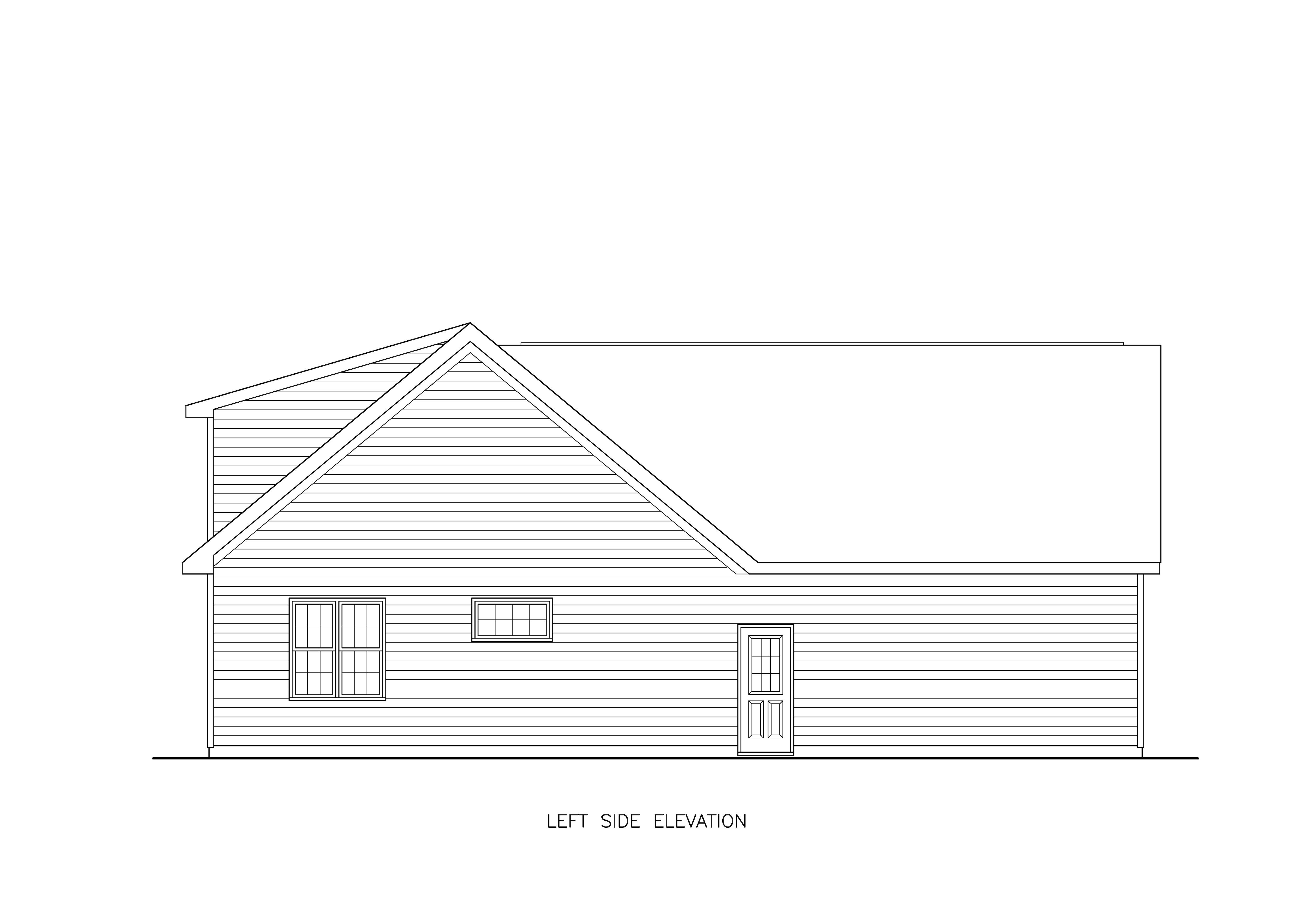 Home Plan Left Elevation of this 3-Bedroom,1404 Sq Ft Plan -198-1286