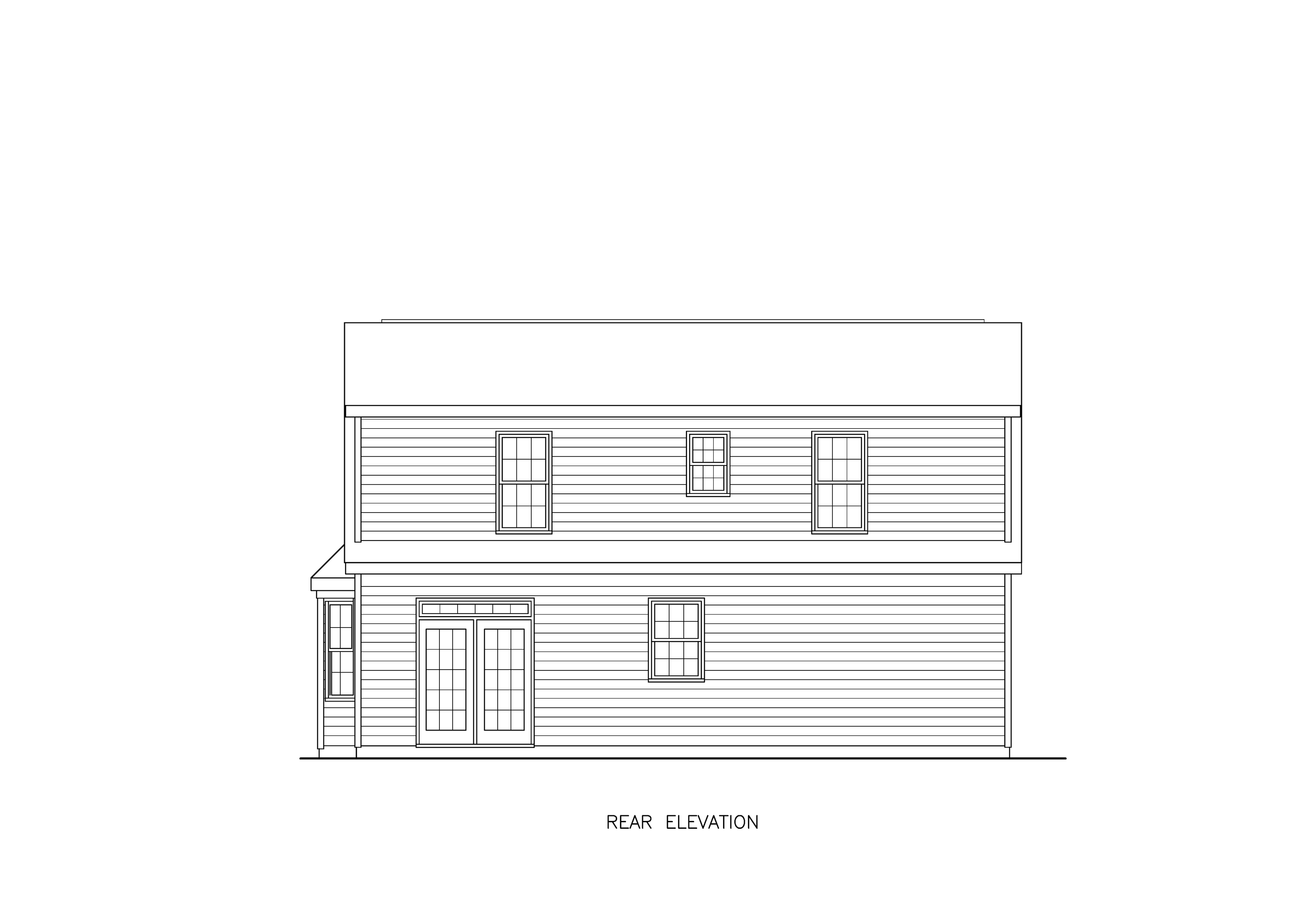 Home Plan Rear Elevation of this 3-Bedroom,1404 Sq Ft Plan -198-1286