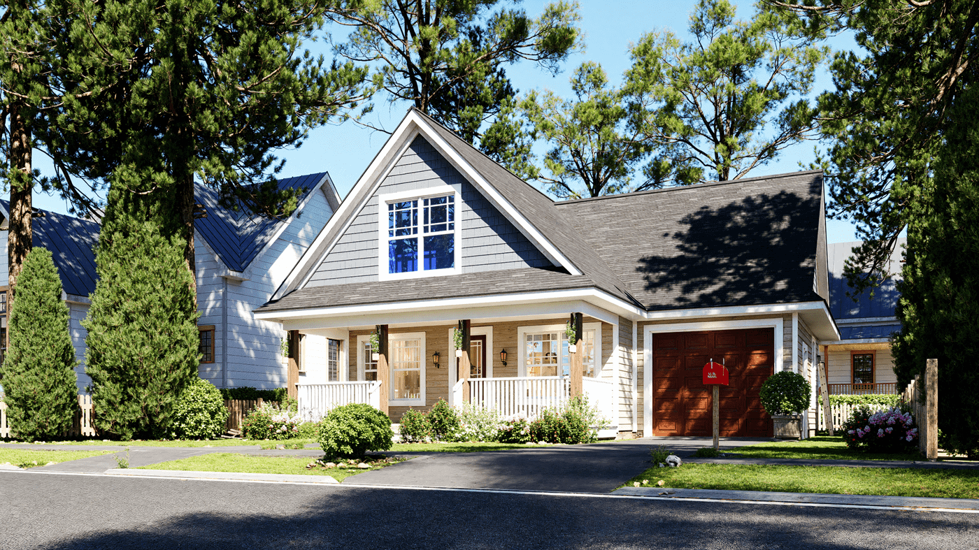 Front View of this 3-Bedroom,1272 Sq Ft Plan -198-1287