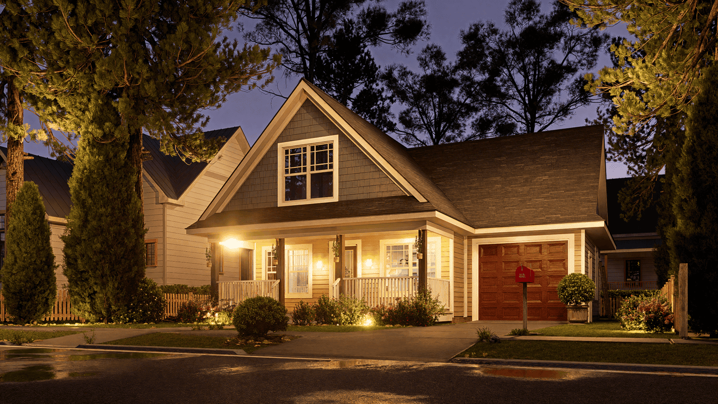 Home at Night of this 3-Bedroom,1272 Sq Ft Plan -198-1287