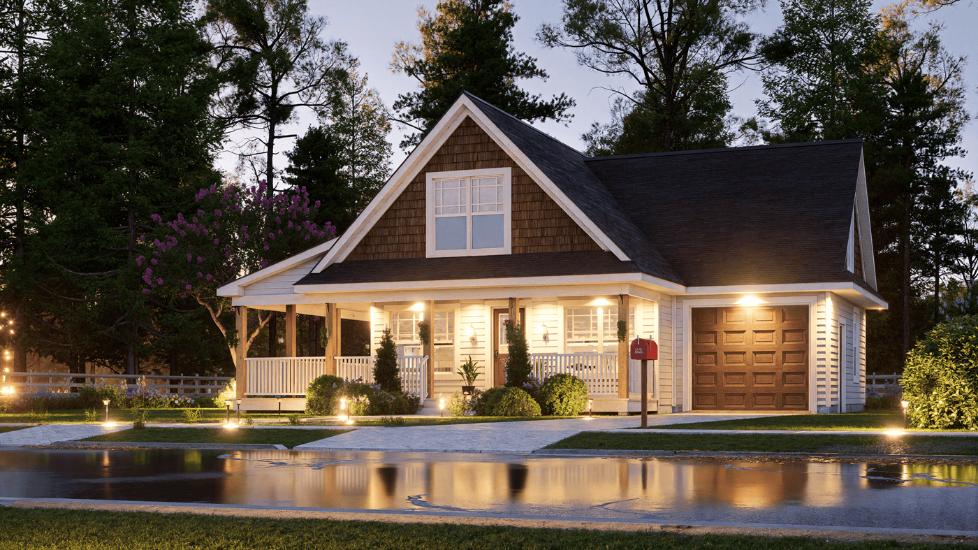 Home at Night of this 3-Bedroom,1272 Sq Ft Plan -198-1288