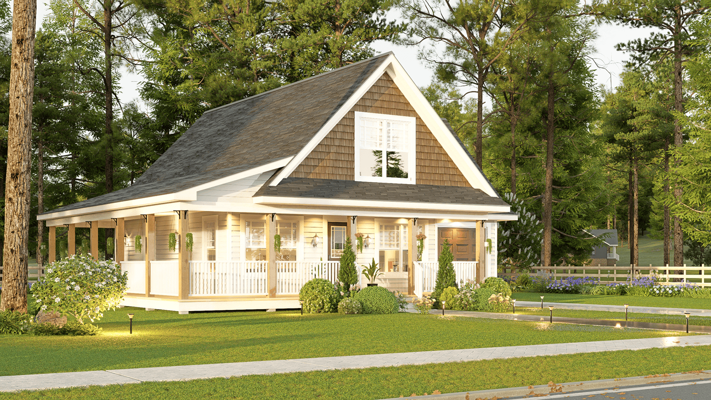 Left Side View of this 3-Bedroom,1272 Sq Ft Plan -198-1288