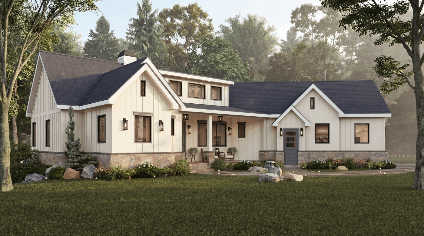 Front View of this 3-Bedroom,1809 Sq Ft Plan -198-1289