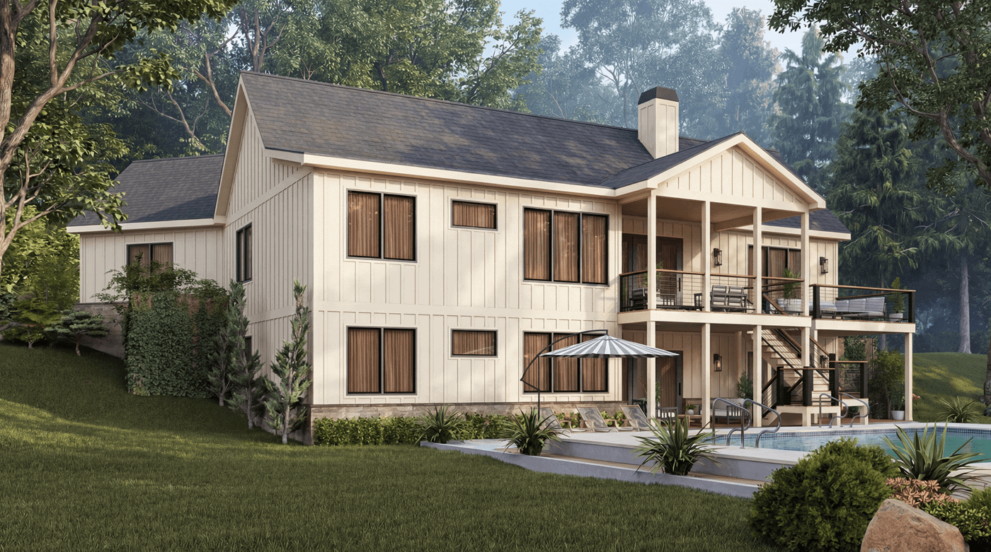 Side View of this 3-Bedroom,1809 Sq Ft Plan -198-1289