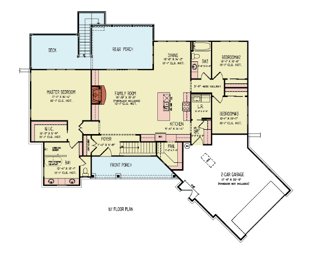 Main Level of Contemporary Plan #198-1290