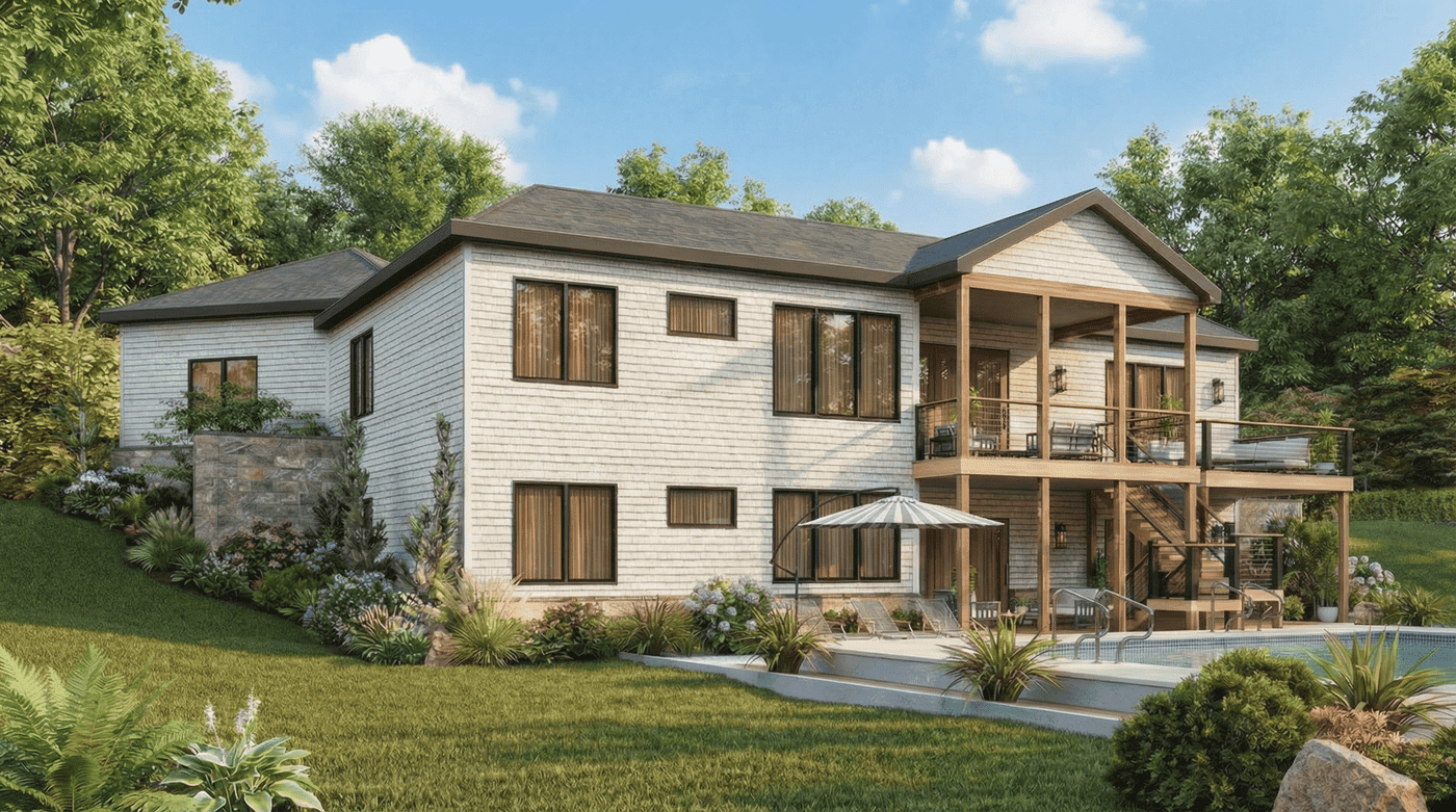 Rear View of this 3-Bedroom,1801 Sq Ft Plan -198-1290