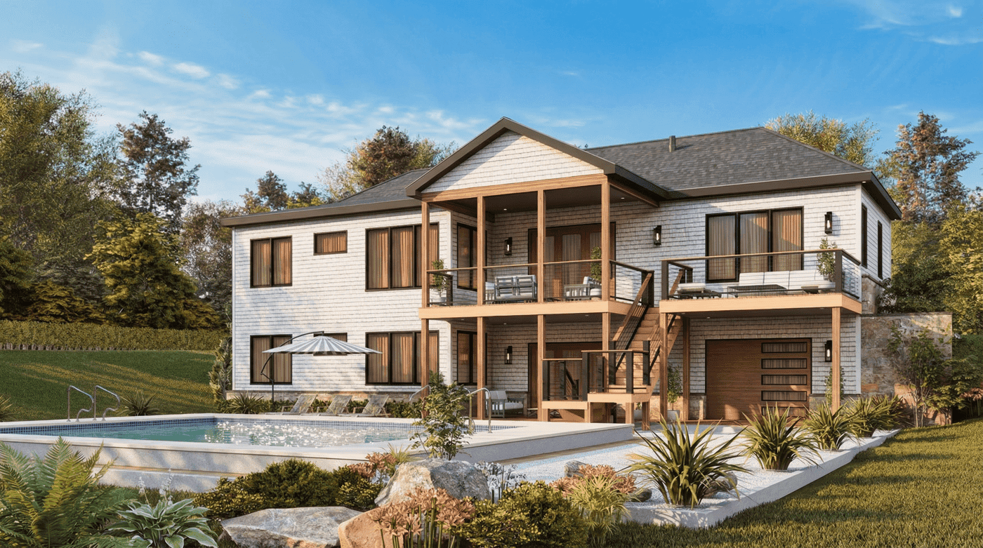 Rear View of this 3-Bedroom,1801 Sq Ft Plan -198-1290