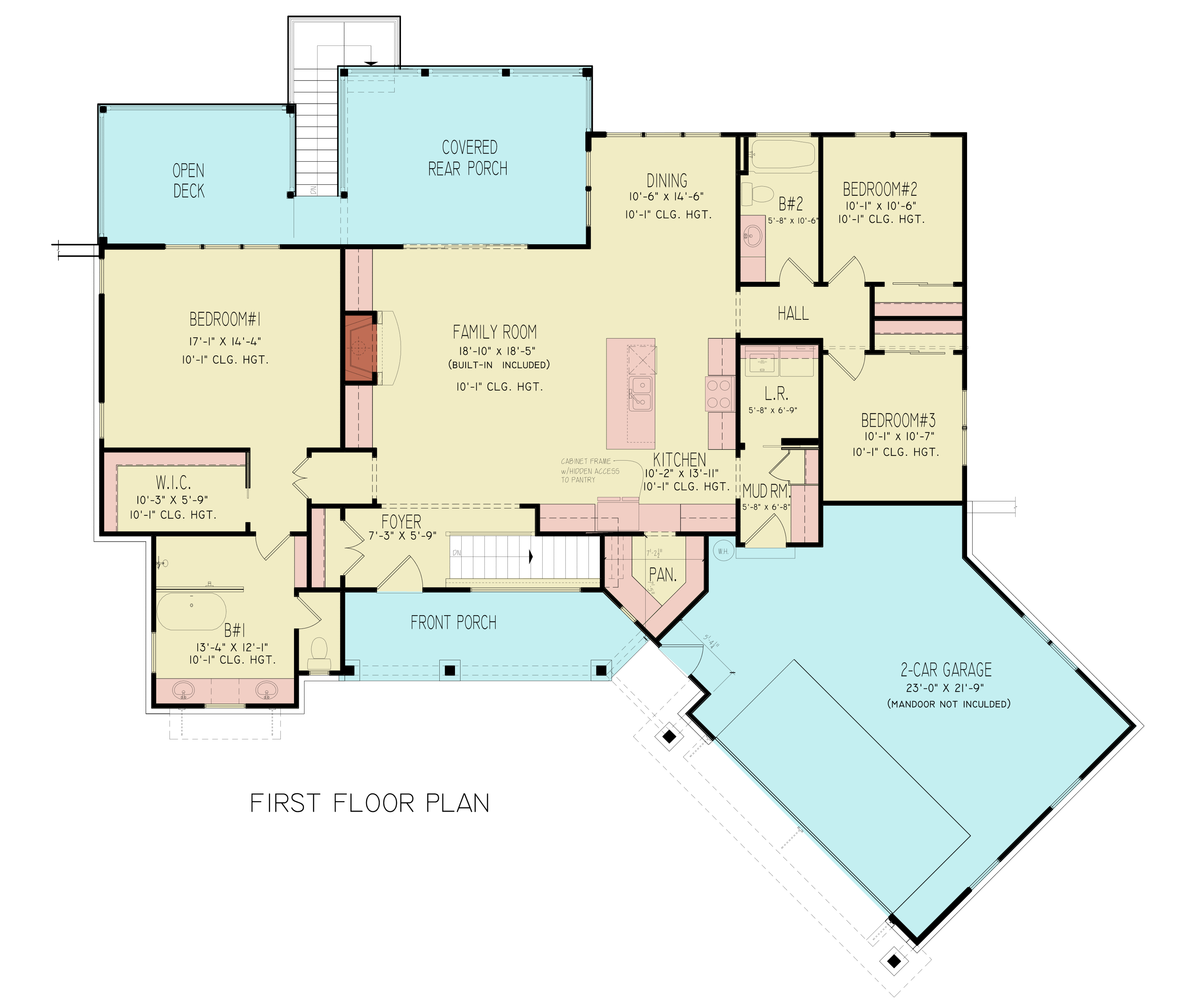 Main Level of Contemporary Plan #198-1291