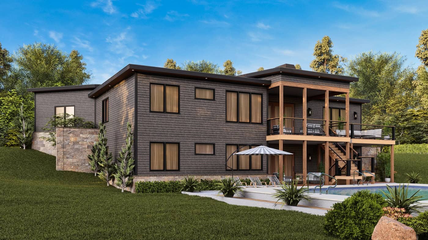 Rear View of this 3-Bedroom,1801 Sq Ft Plan -198-1291