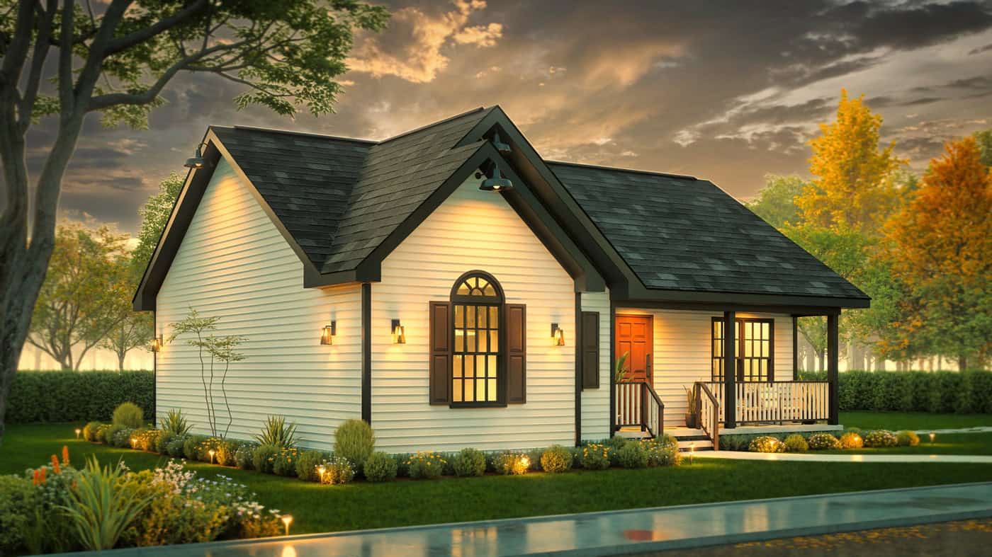 Left Side View of this 3-Bedroom,1287 Sq Ft Plan -198-1292