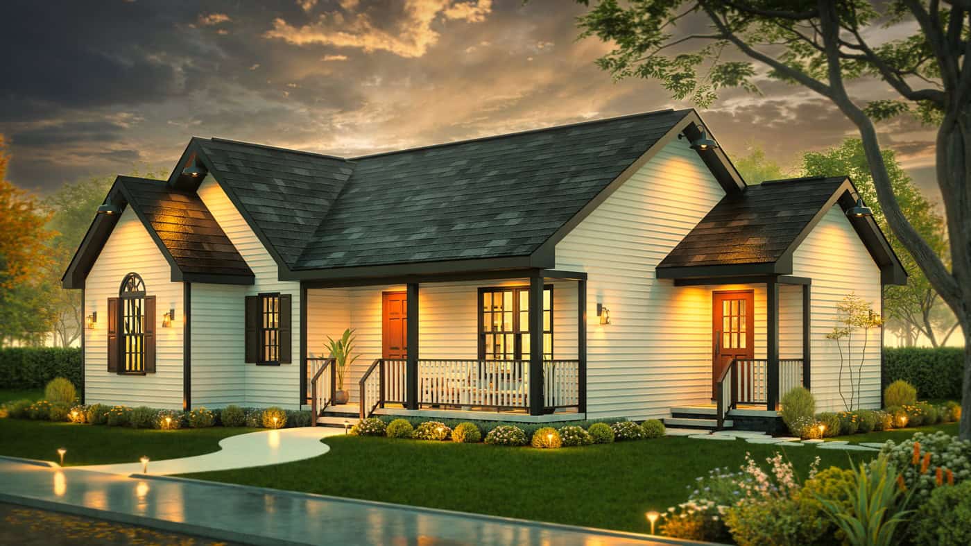 Right Side View of this 3-Bedroom,1287 Sq Ft Plan -198-1292