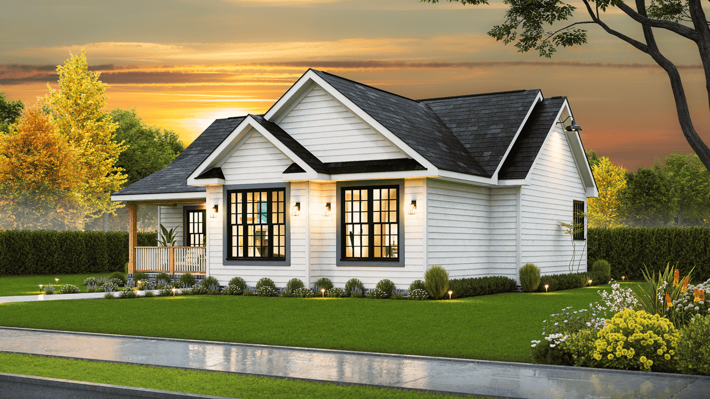 Left Side View of this 3-Bedroom,1334 Sq Ft Plan -198-1293