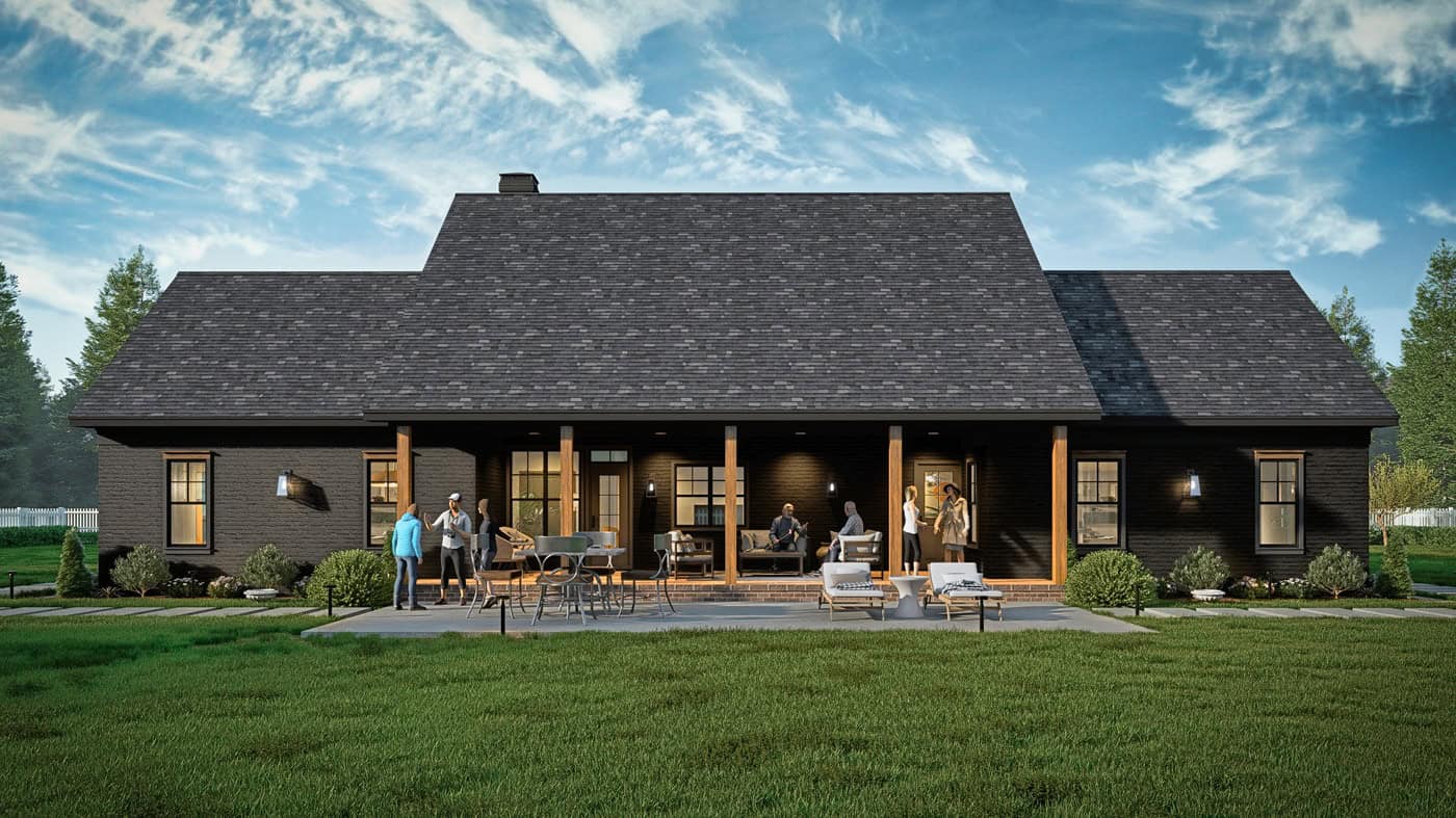 Rear View of this 3-Bedroom,1682 Sq Ft Plan -198-1294