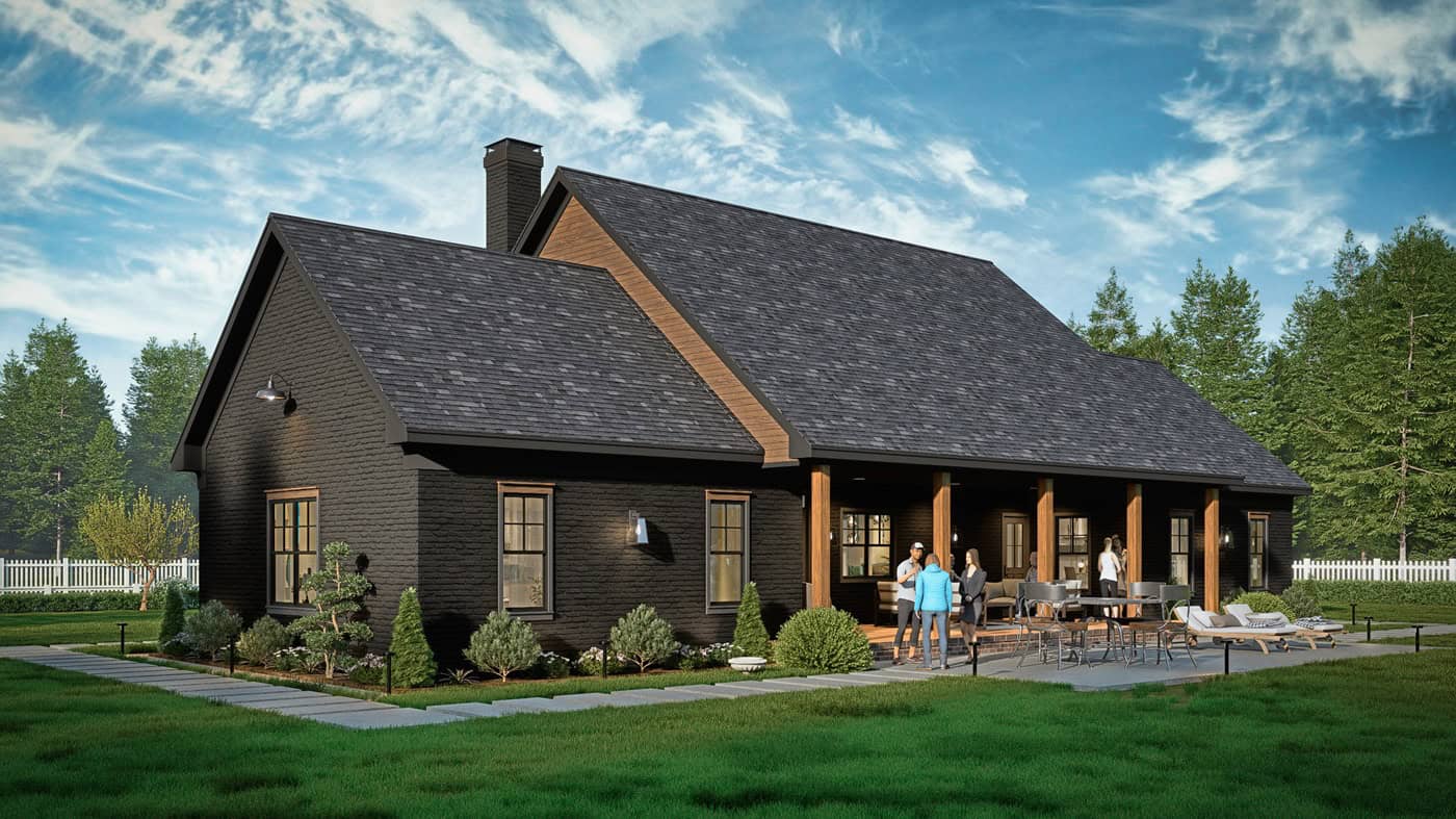 Rear View of this 3-Bedroom,1682 Sq Ft Plan -198-1294