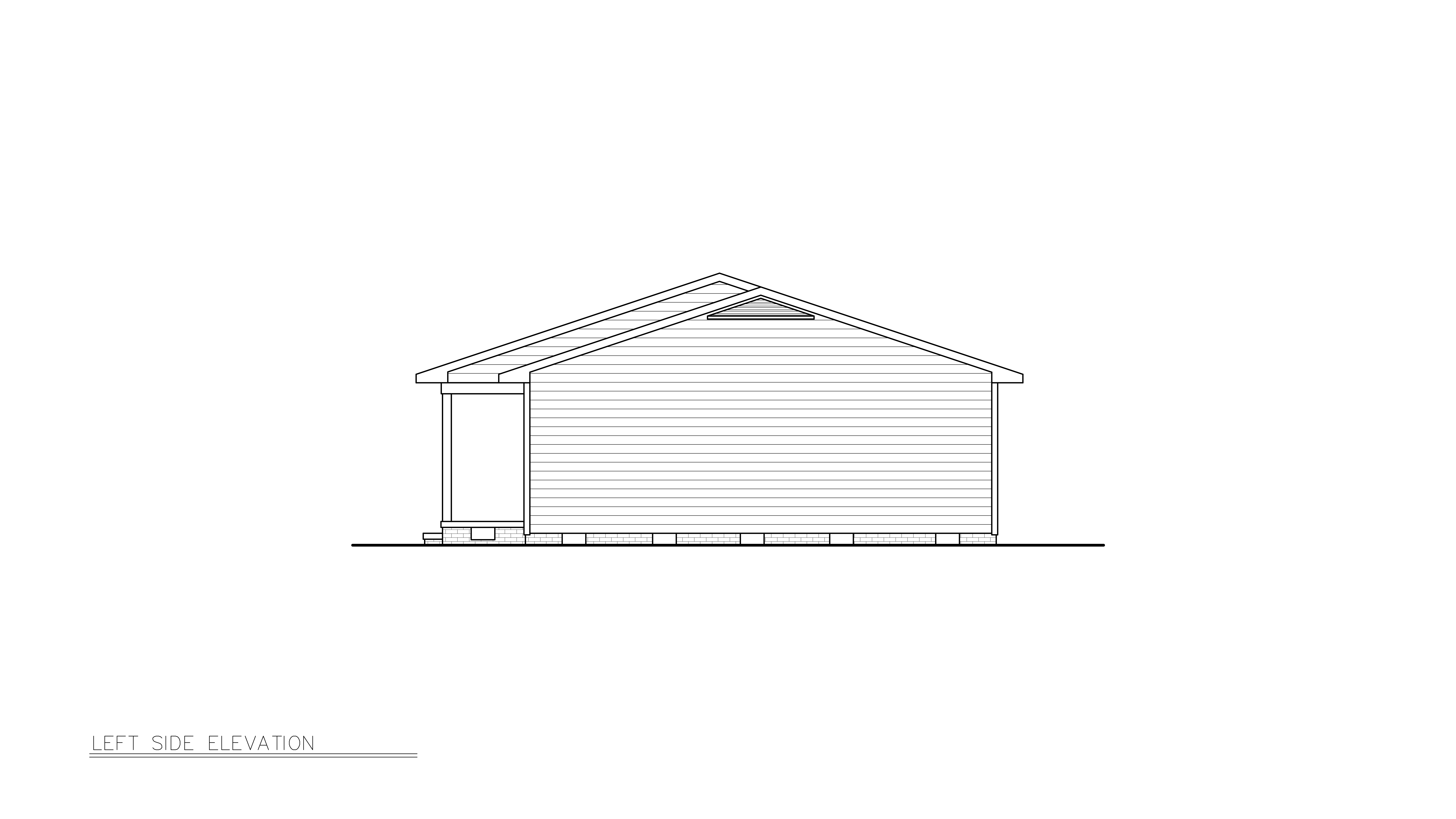 Home Plan Left Elevation of this 3-Bedroom,1020 Sq Ft Plan -198-1297