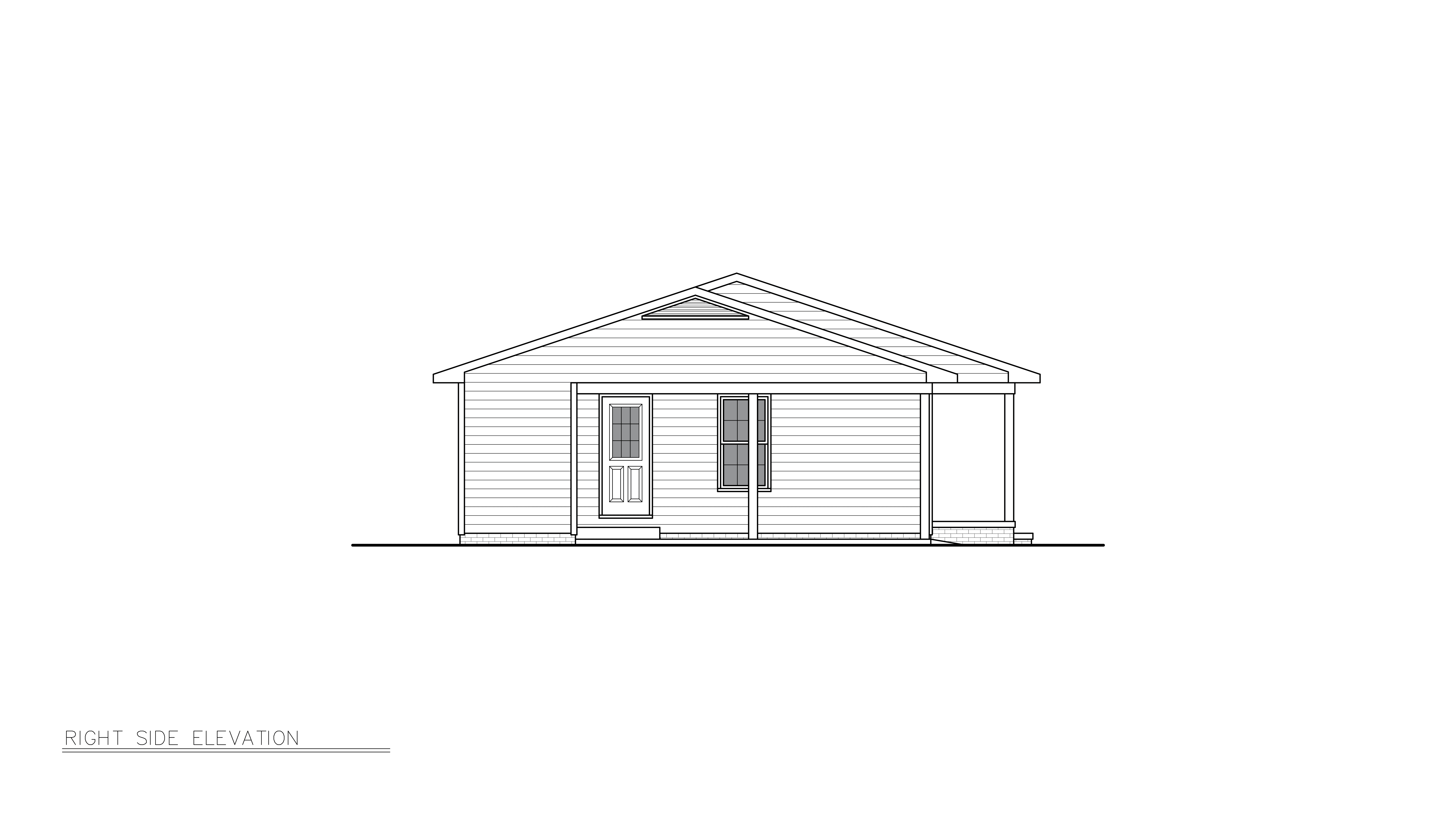 Home Plan Right Elevation of this 3-Bedroom,1020 Sq Ft Plan -198-1297