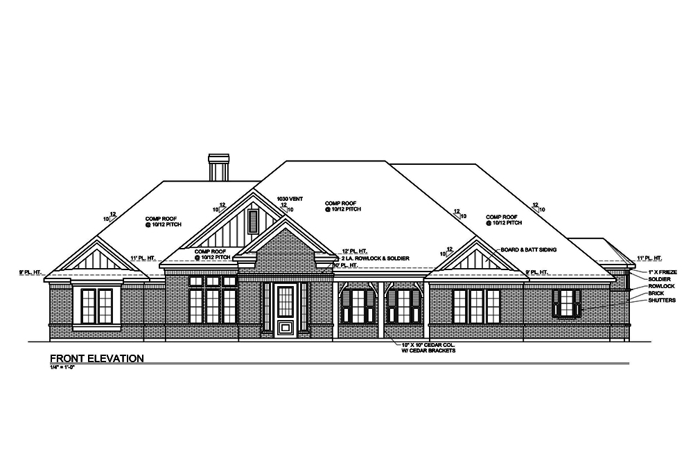 Home Plan Front Elevation of this 3-Bedroom,2549 Sq Ft Plan -199-1002