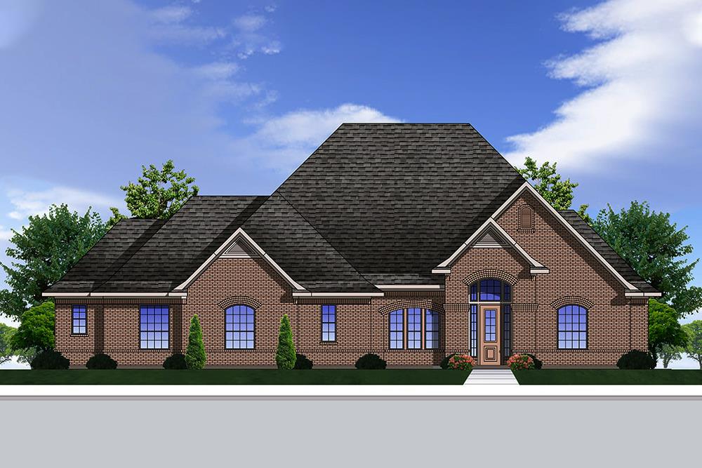 Front elevation of Traditional home plan (ThePlanCollection: House Plan #199-1011)