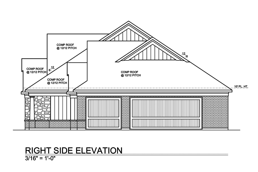 Home Plan Rear Elevation of this 4-Bedroom,2717 Sq Ft Plan -199-1012
